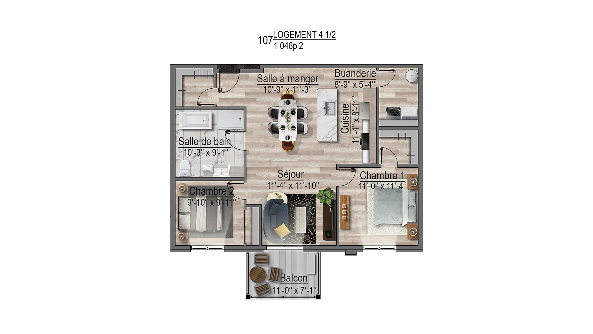 plan de l'appartement 106