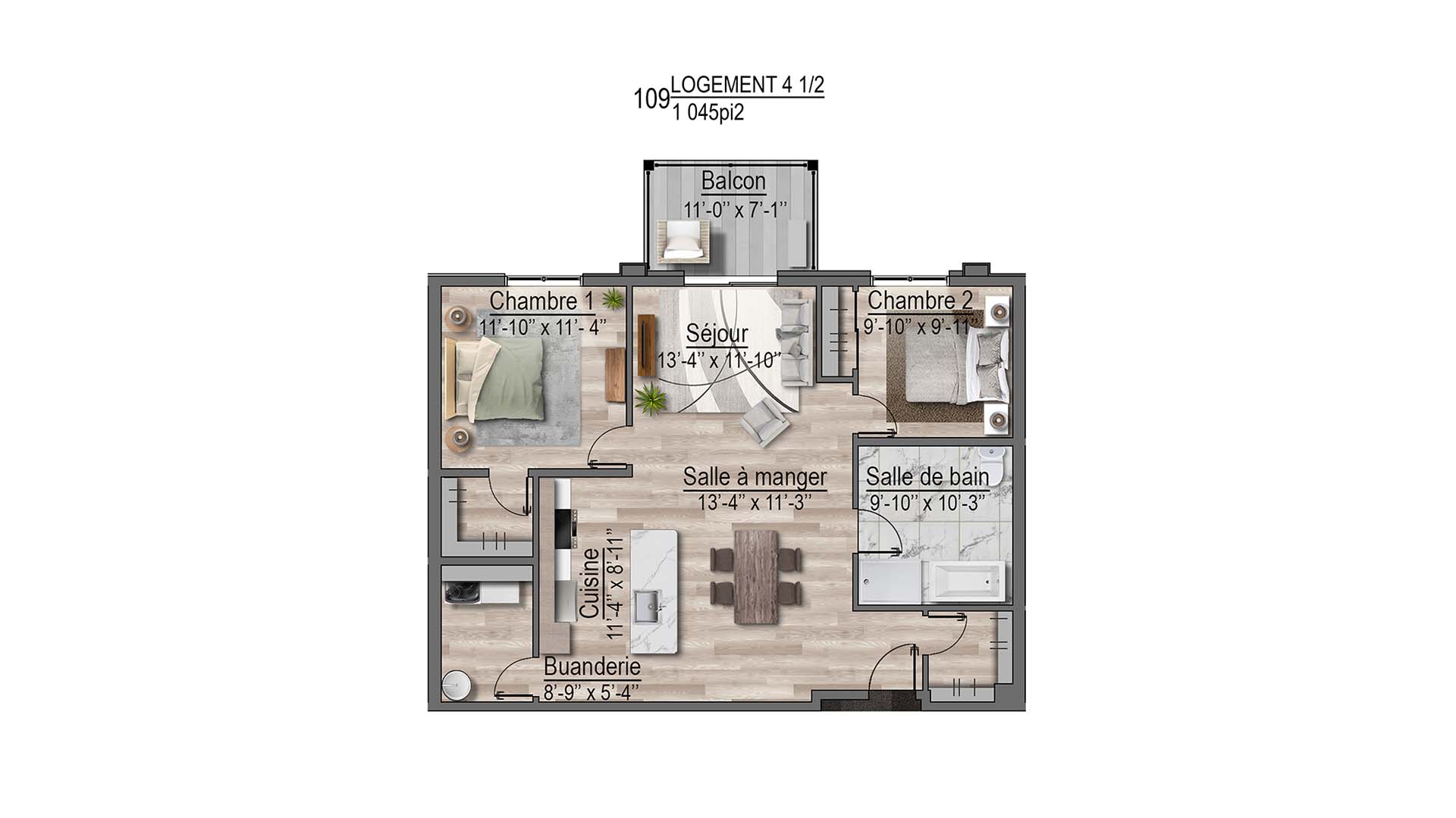 plan de l'appartement 109