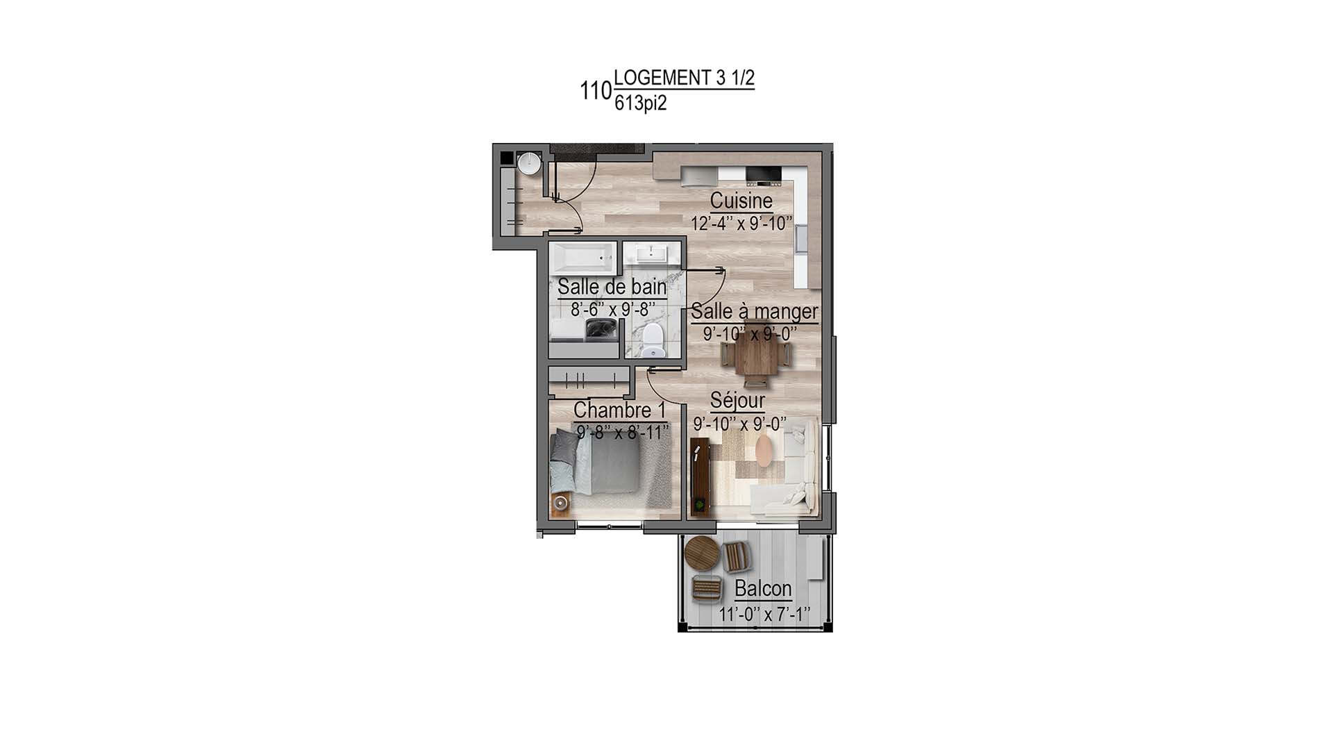 plan de l'appartement 110