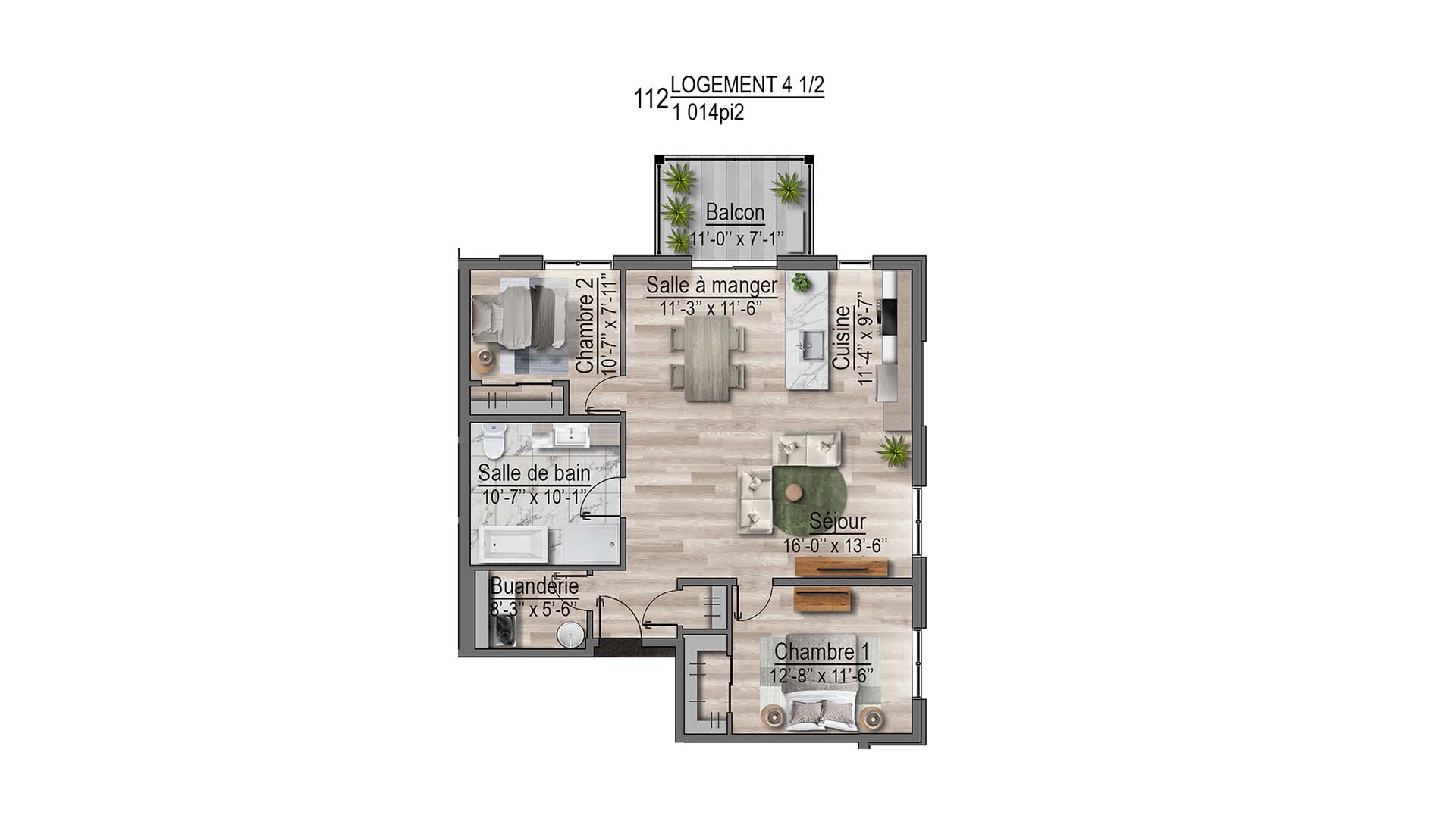 plan de l'appartement 112