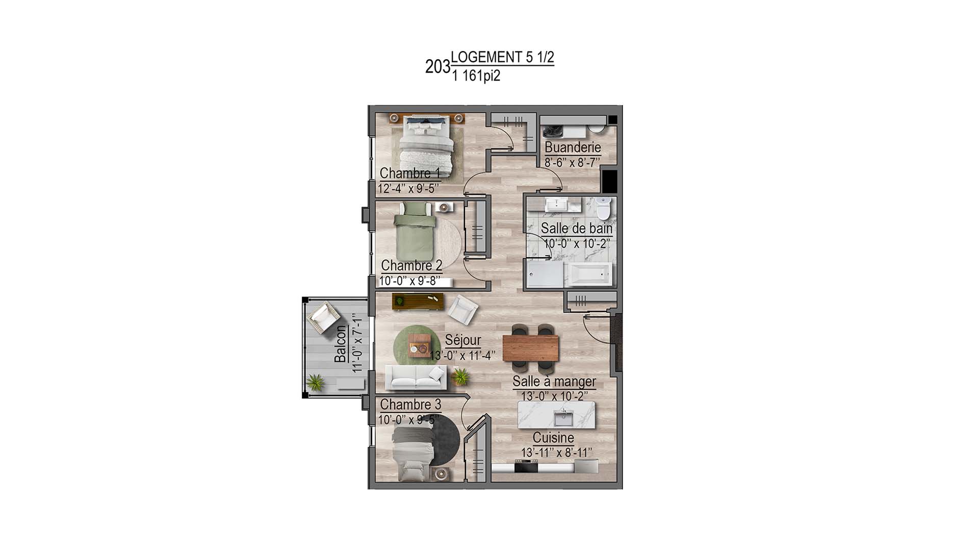 plan de l'appartement 203