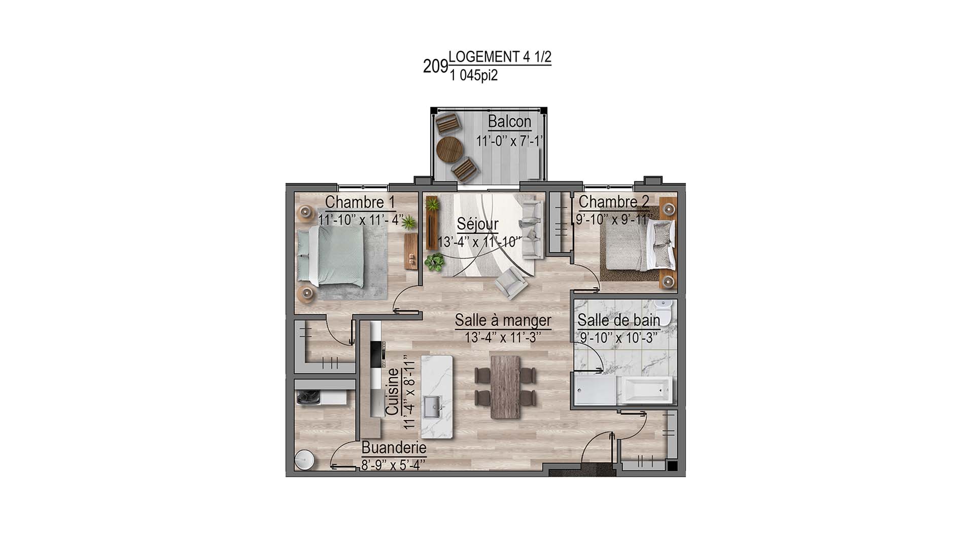 plan de l'appartement 209