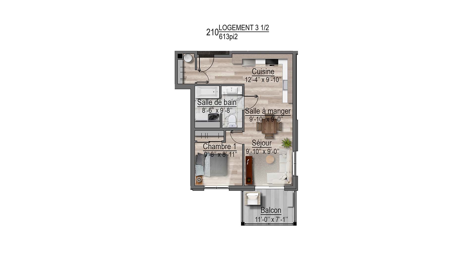 plan de l'appartement 210