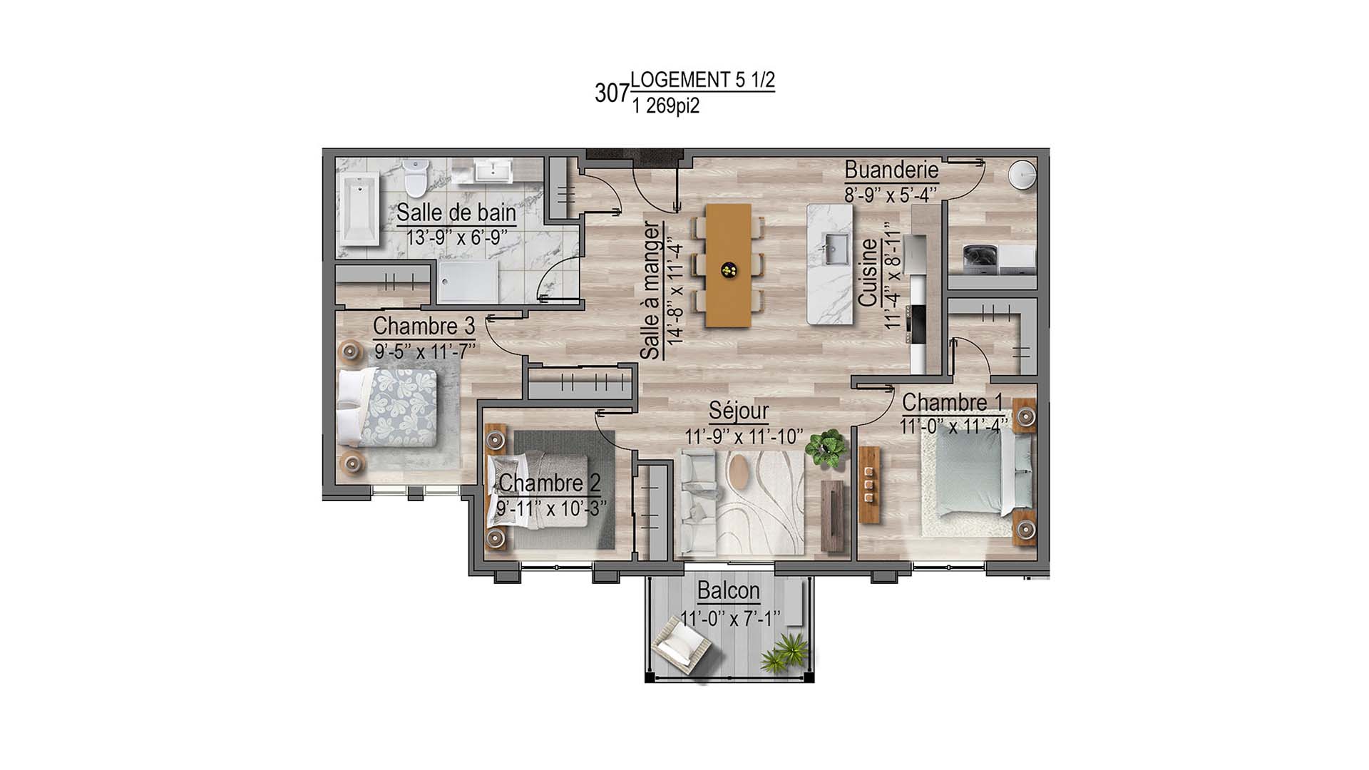 plan de l'appartement 306