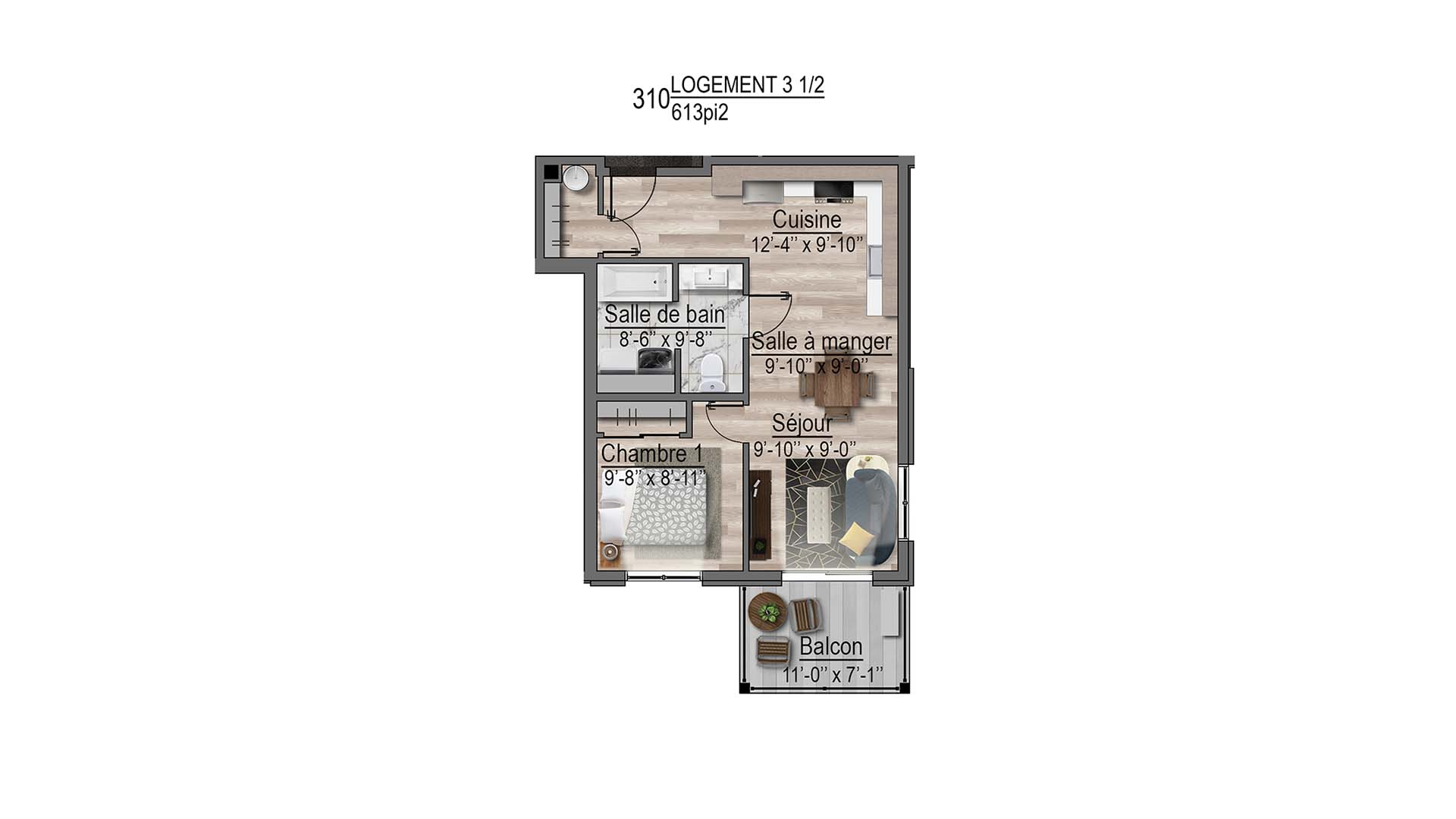 plan de l'appartement 310