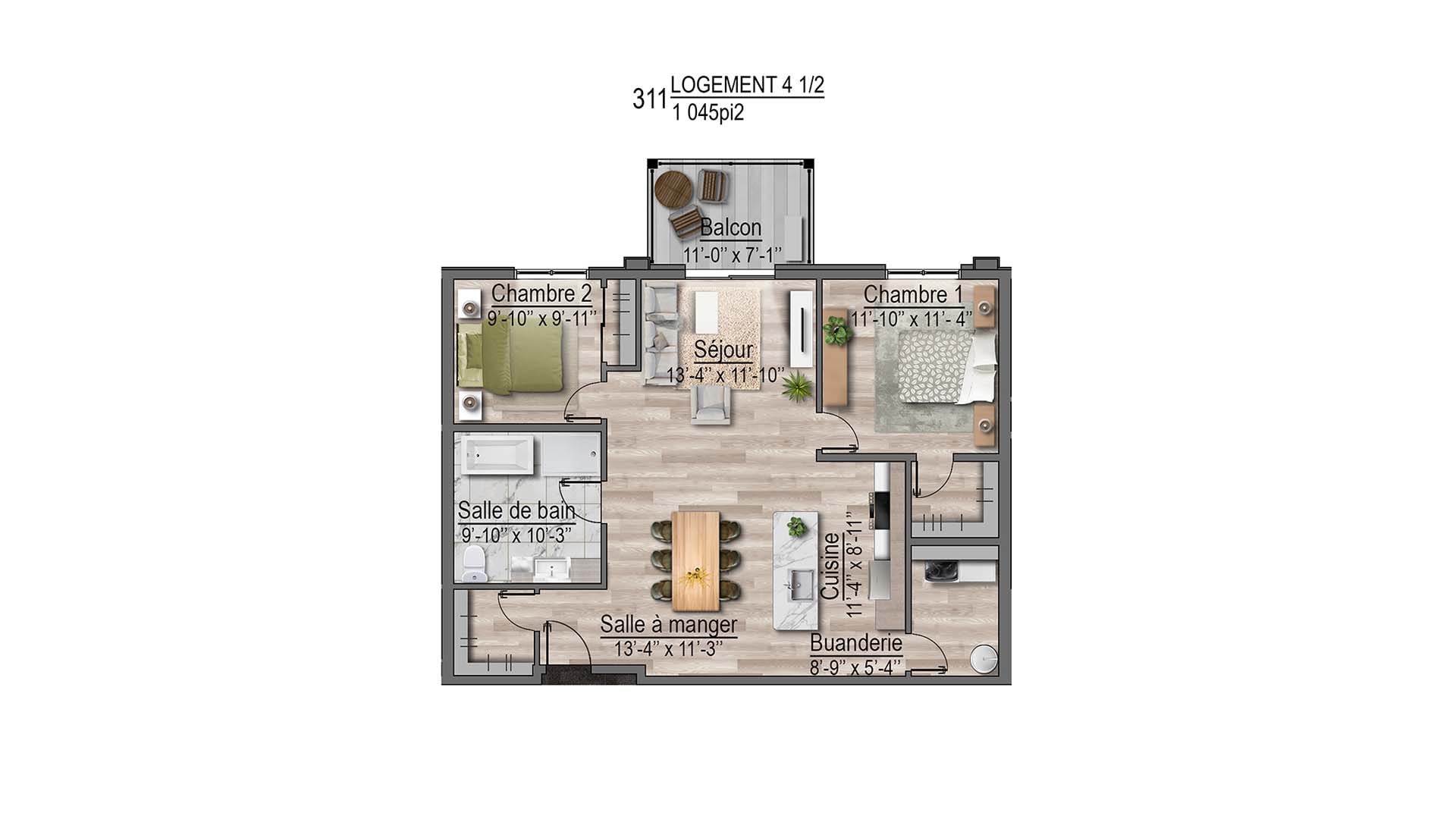 plan de l'appartement 311