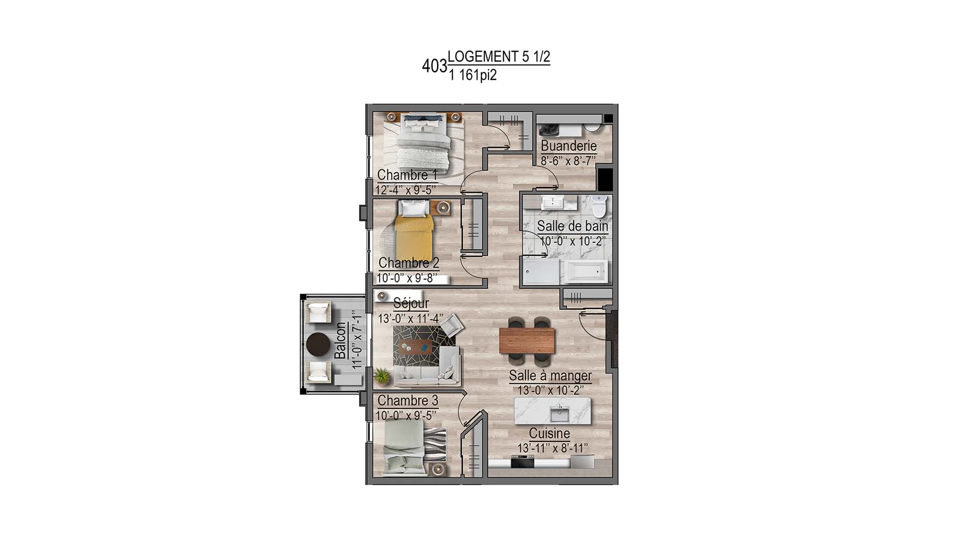 plan de l'appartement 403