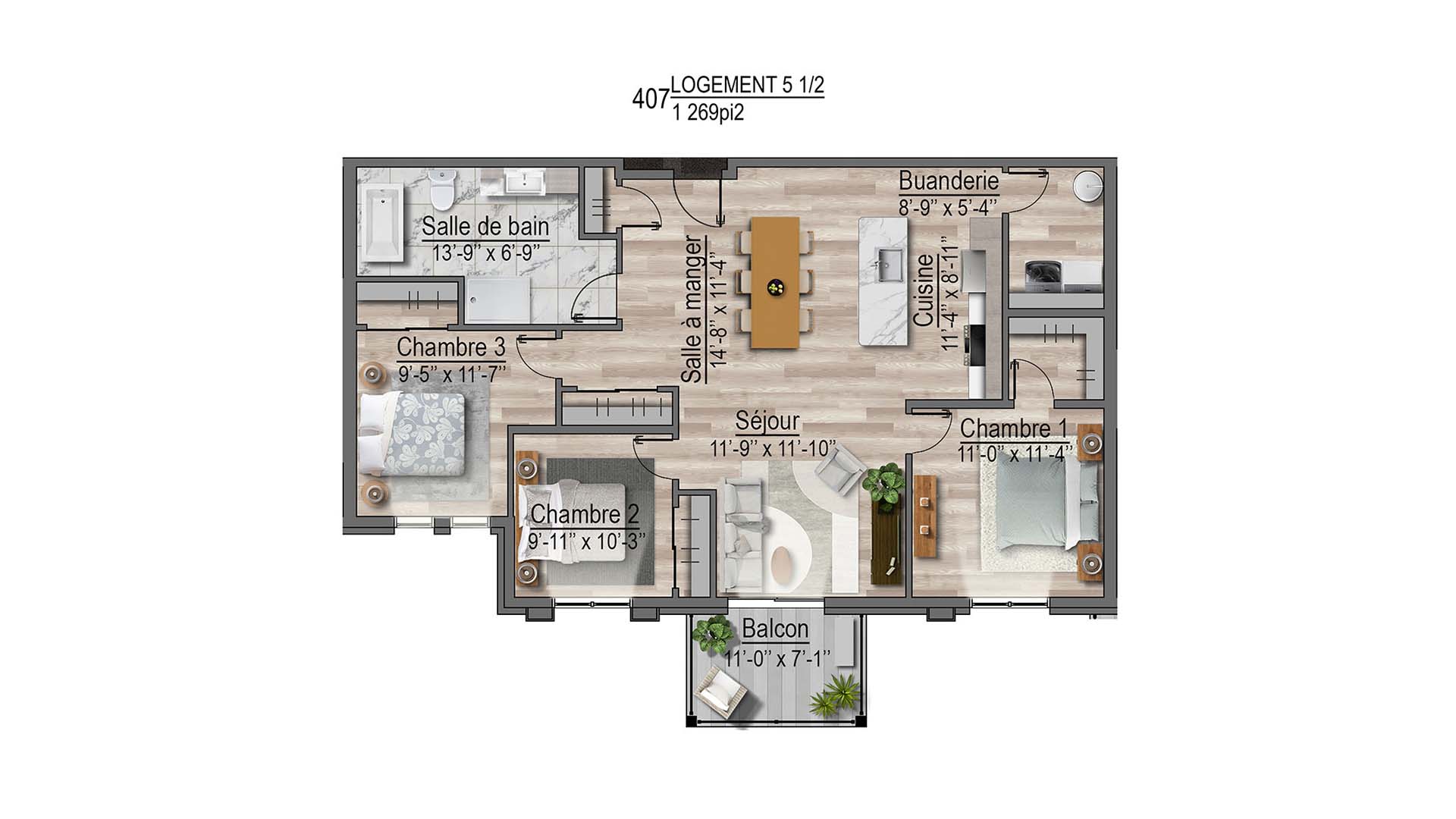 plan de l'appartement 406
