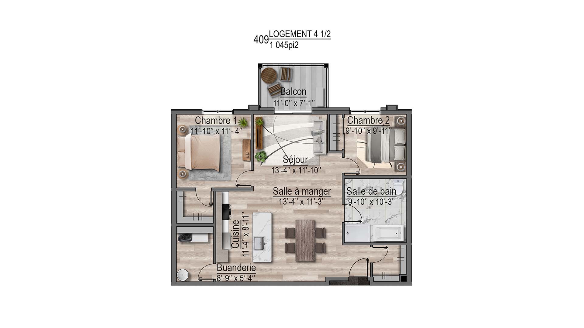 plan de l'appartement 409