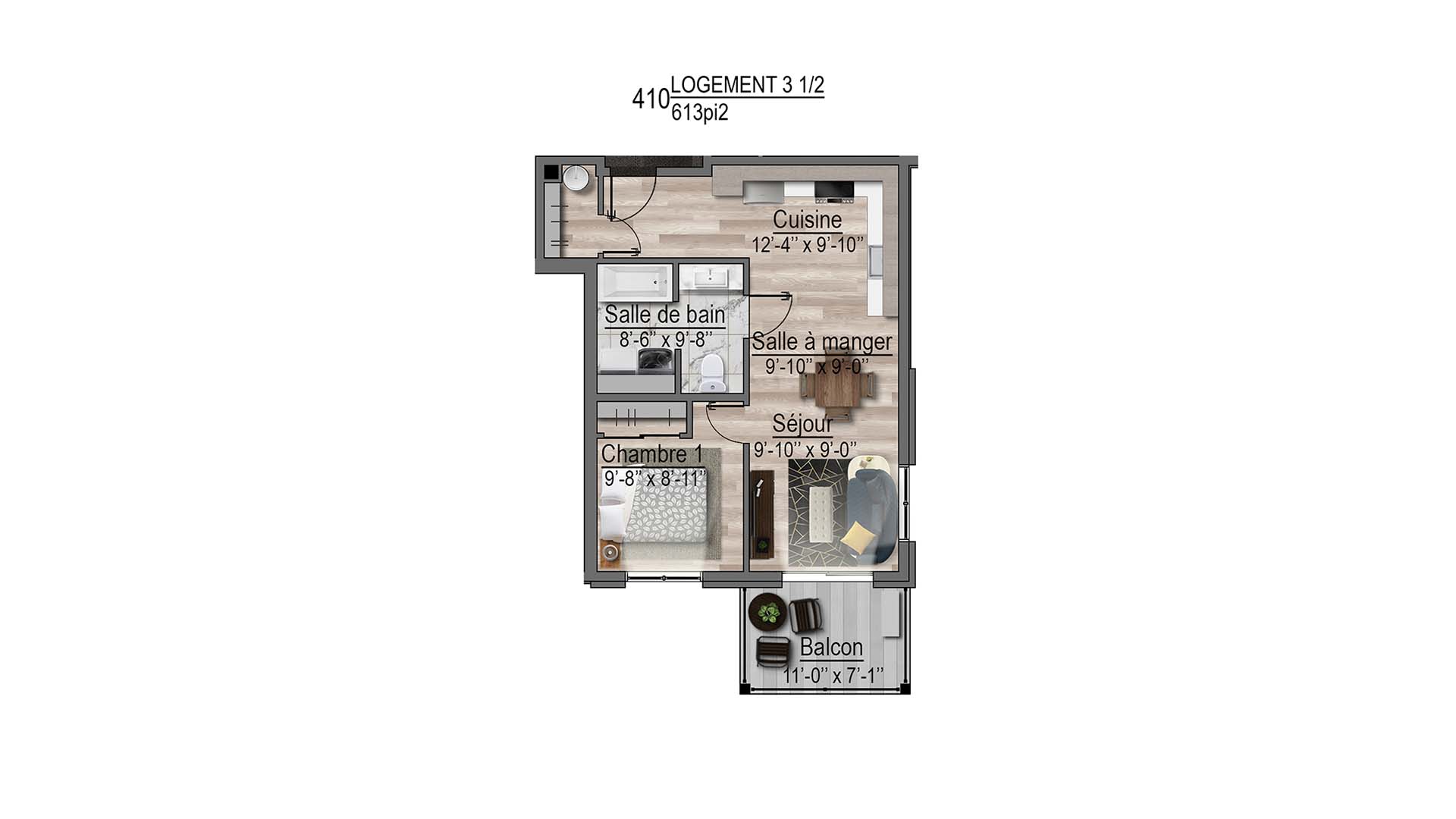 plan de l'appartement 410